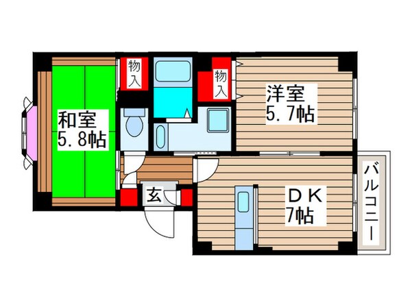 ヴィラウエハラの物件間取画像